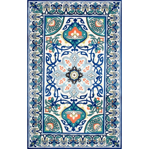 nuLOOM Leda Floral Area Rug, 6' x 9', Blue
