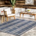 thumbnail image 1 of nuLOOM Leigh Ethnic Stripes Indoor/Outdoor Area Rug, 8' x 10', Blue, 1 of 9