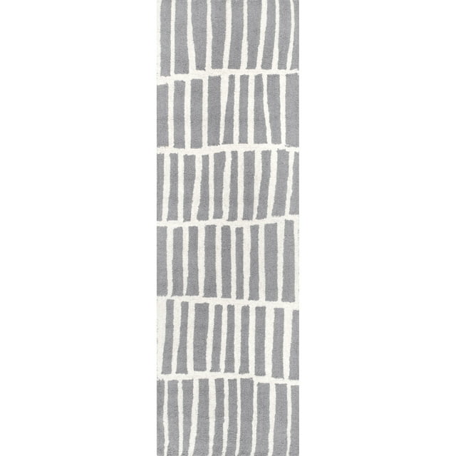 nuLOOM Lemuel Hand Tufted Wool Runner Rug, 2' x 6', Gray