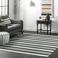 thumbnail image 1 of nuLOOM Lena SpinClean Machine Washable Striped Area Rug, 4' x 6', Lena Charcoal, 1 of 9