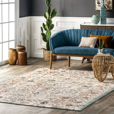 nuLOOM Lenore Vintage Floral Beige 7' 10" x 10' Transitional Area Rug
