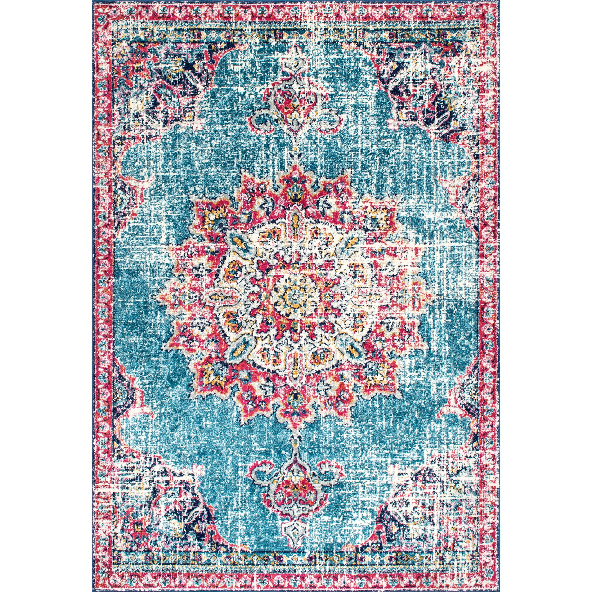 nuLOOM Leola Vintage Medallion Area Rug, 5' x 7' 5", Multi