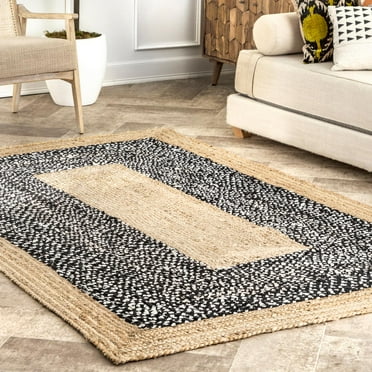 nuLOOM Lesha Natural Fiber Jute Area Rug, 6', Black