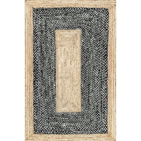 nuLOOM Lesha Natural Fiber Jute Area Rug, 7' 6" x 9' 6", Black