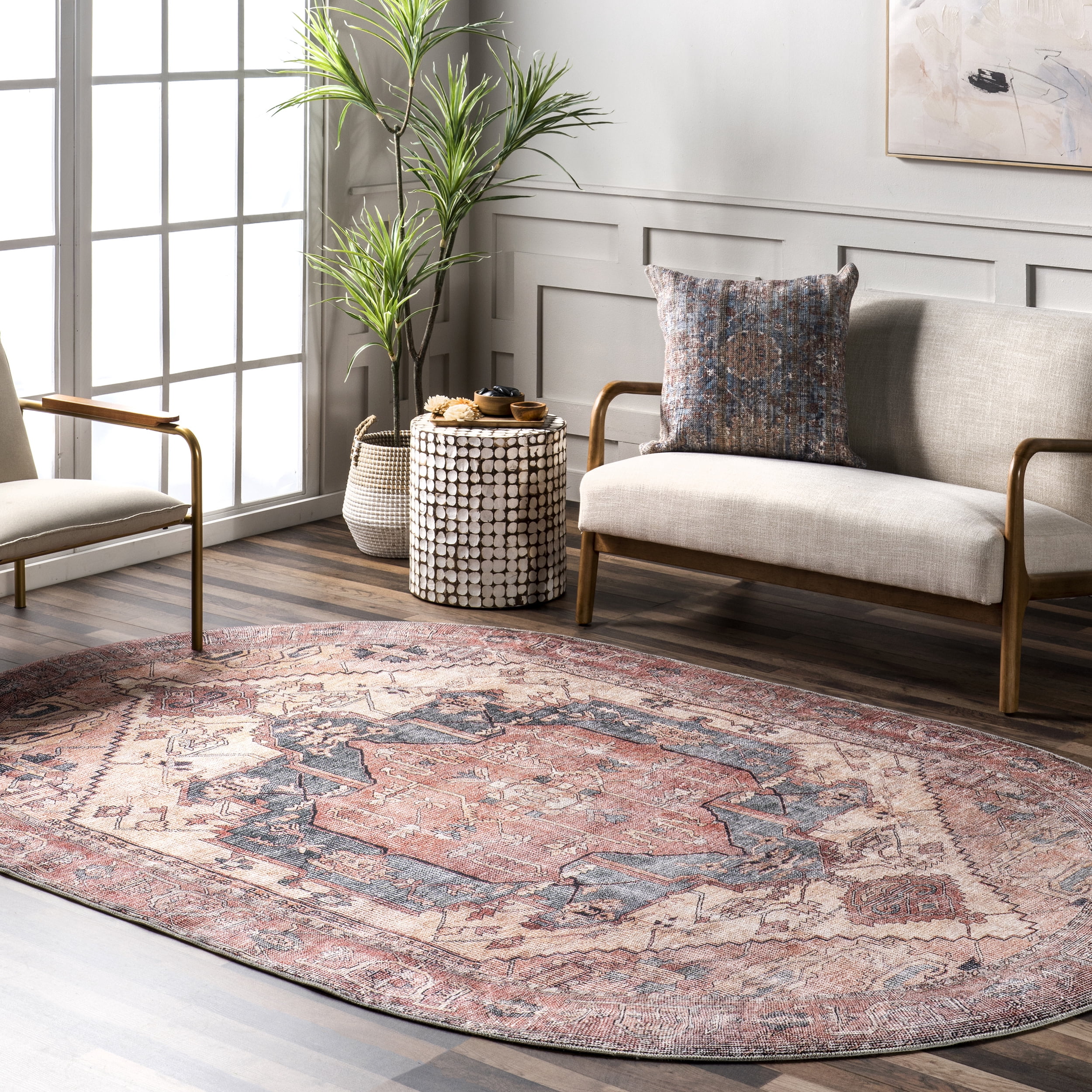 nuLOOM Leslie Transitional Printed Area Rug, 4' x 6', Peach