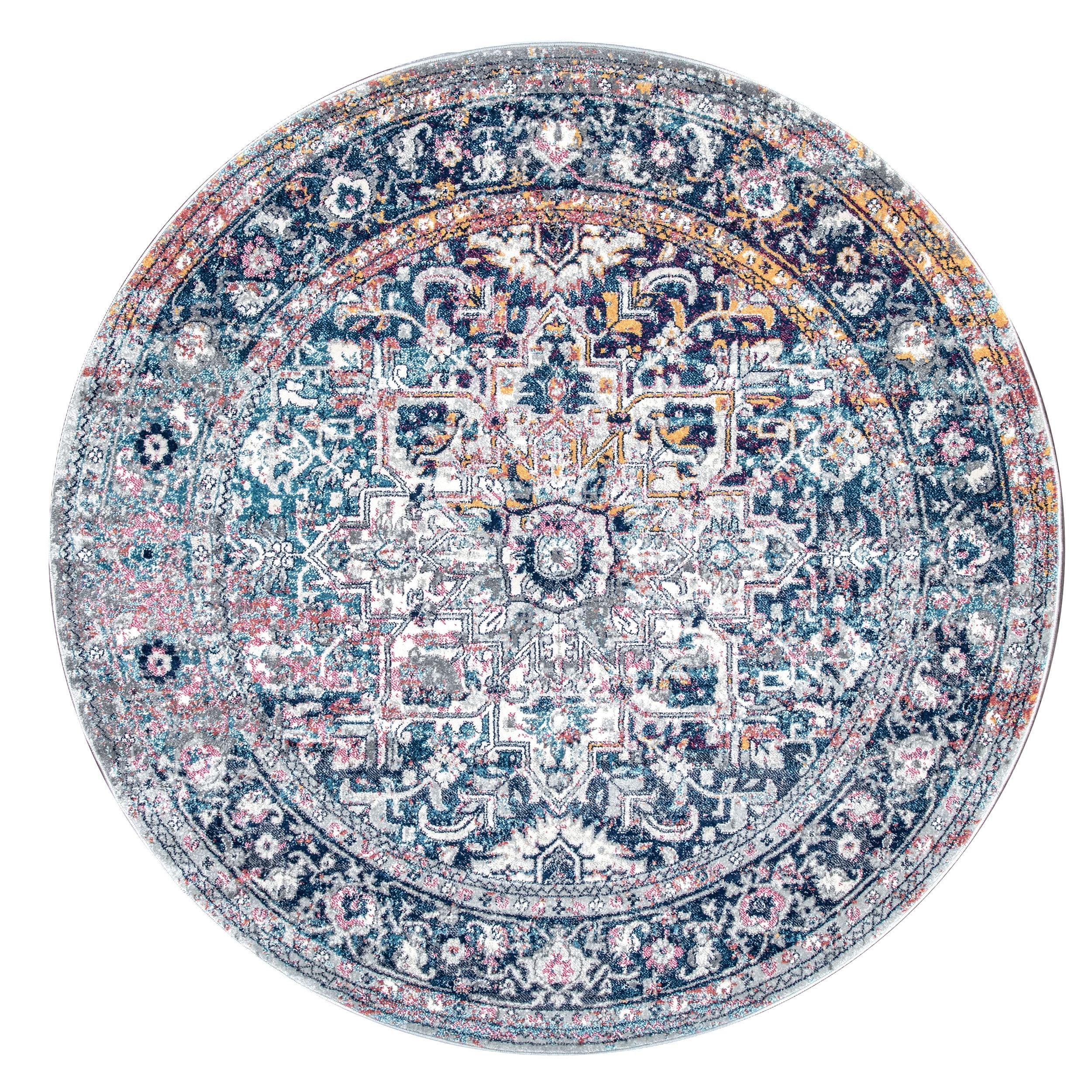 nuLOOM Lilah Medallion Vintage Area Rug, 6', Blue