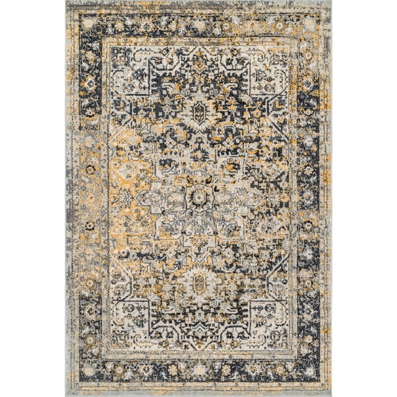 nuLOOM Lilah Medallion Vintage Area Rug, 9' 10" x 14', Gold