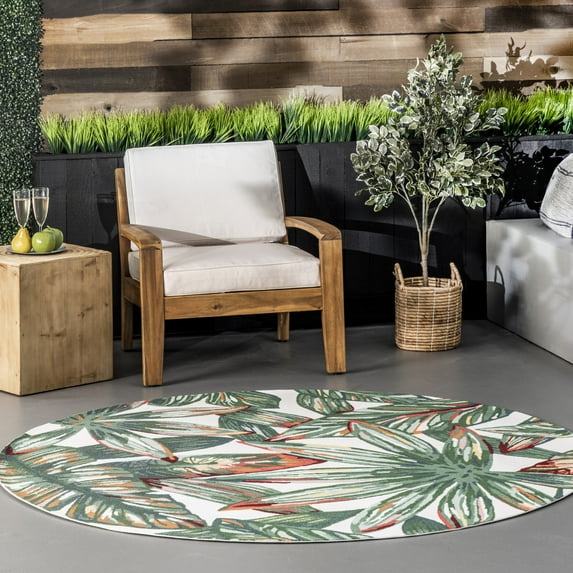 nuLOOM Contemporary Floral Lindsey Area Rug, 6', Round, Lindsey Green Multicolor