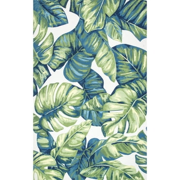 nuLOOM Lisa Floral Indoor/Outdoor Green Multicolor 9' x 12' Modern Area Rug