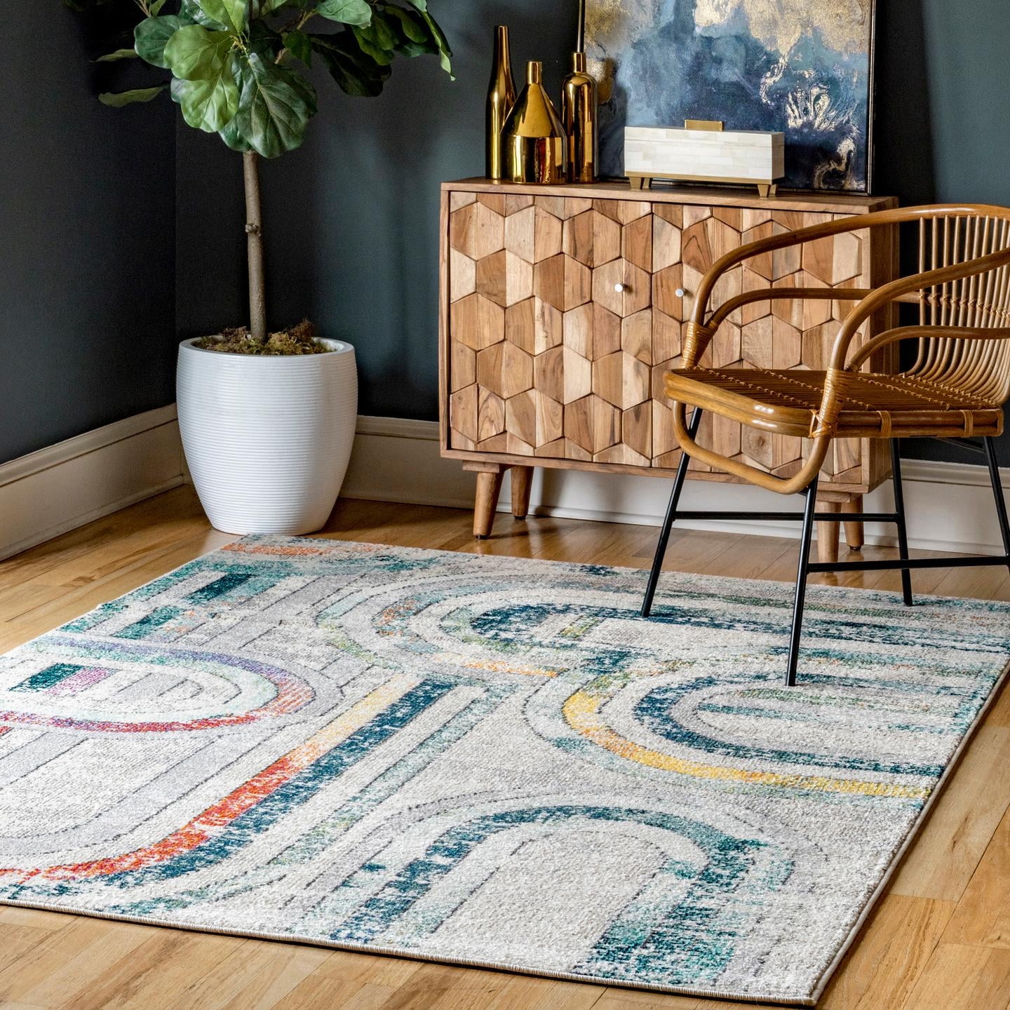 nuLOOM Livia Fading Arches Area Rug, 9' x 12', Blue