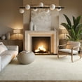 thumbnail image 1 of nuLOOM Loni SuperiorWash Solid Machine Washable Shag Area Rug, 2' x 3', Loni Cream, 1 of 9