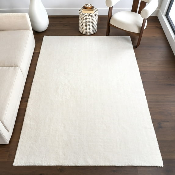 nuLOOM Loni SuperiorWash Solid Machine Washable Shag Area Rug, 2' x 3', Loni Off-white