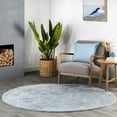 thumbnail image 1 of nuLOOM Loni SuperiorWash Solid Machine Washable Shag Area Rug, 4', Round, Loni Light Blue, 1 of 11