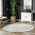 thumbnail image 1 of nuLOOM Loni SuperiorWash Solid Machine Washable Shag Area Rug, 4', Round, Loni Light Grey, 1 of 10