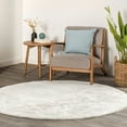 thumbnail image 1 of nuLOOM Loni SuperiorWash Solid Machine Washable Shag Area Rug, 4', Round, Loni Off-white, 1 of 14