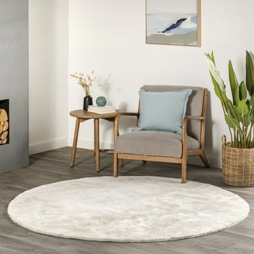 nuLOOM Loni Solid Machine Washable Shag Area Rug, 4', White