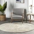 thumbnail image 1 of nuLOOM Loni SuperiorWash Solid Machine Washable Shag Area Rug, 6', Round, Loni Cream, 1 of 9