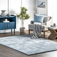 thumbnail image 1 of nuLOOM Loni SuperiorWash Solid Machine Washable Shag Area Rug, 6' x 9', Loni Light Blue, 1 of 11