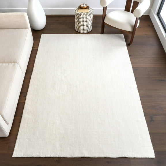 nuLOOM Loni SuperiorWash Solid Machine Washable Shag Area Rug, 8' x 10', Loni Off-white