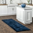 thumbnail image 1 of nuLOOM Loni SuperiorWash Solid Machine Washable Shag Area Rug, 2' 6" x 10', Runner, Loni Navy, 1 of 10