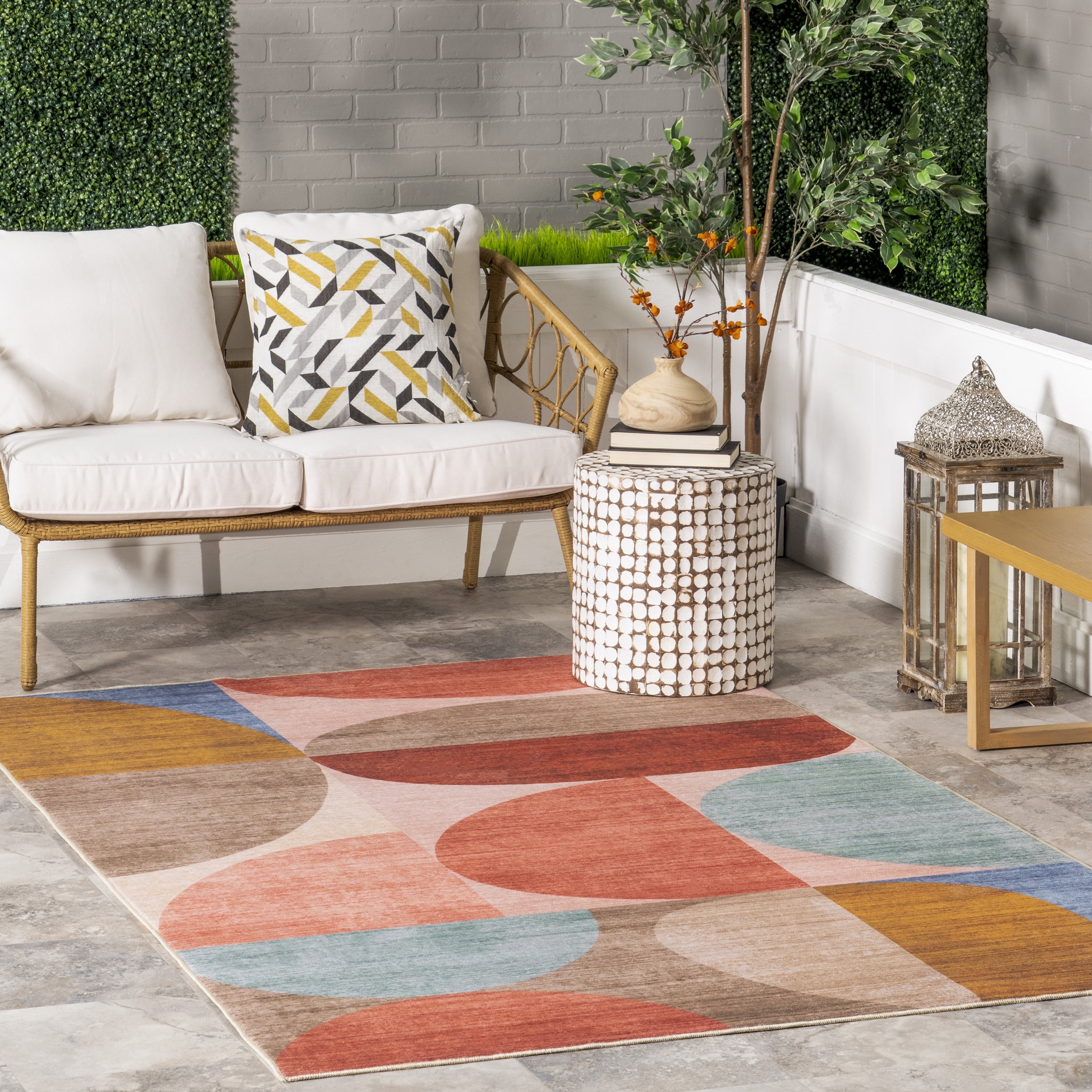 nuLOOM Lori Contemporary Machine Washable Indoor/Outdoor Area Rug, 5' x 8', Multicolor