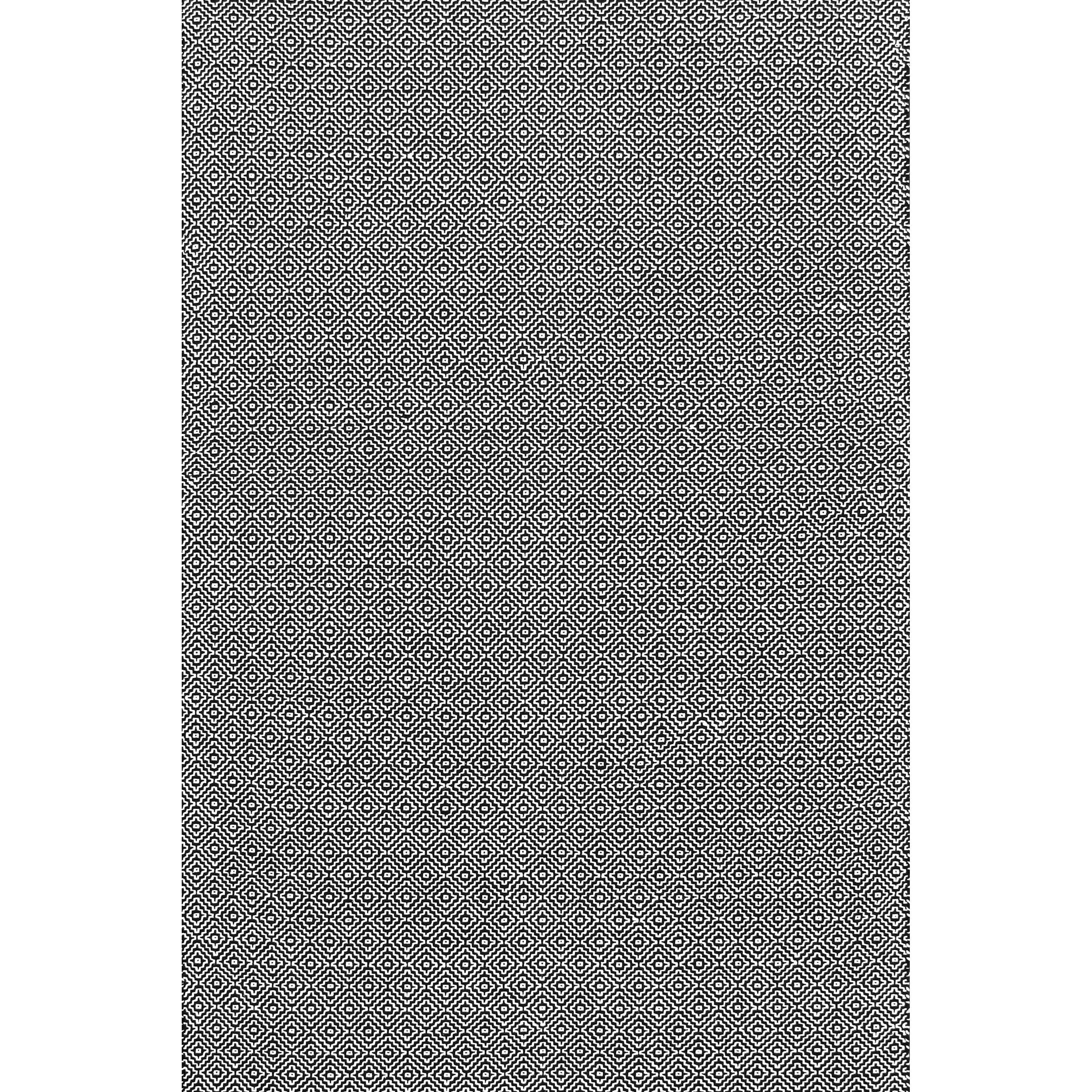Handmade Cotton Geometric Tufted Rug 4' x 6' - Black