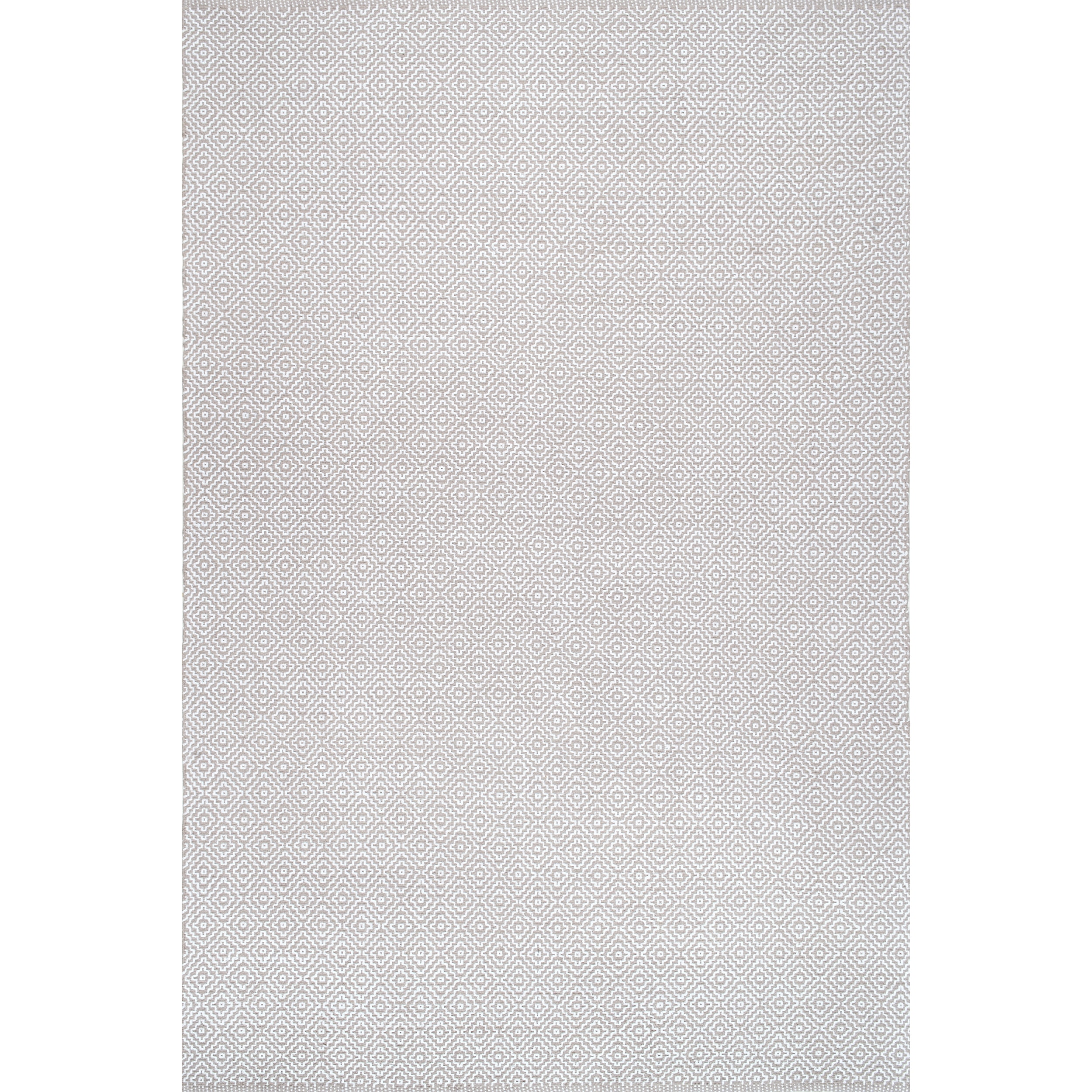 Taupe Geometric Cotton Hand Loomed 6' x 9' Area Rug