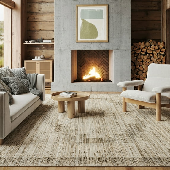 nuLOOM Lotus Vintage Machine Washable Indoor/Outdoor Area Rug, 3' x 5', Lotus Beige