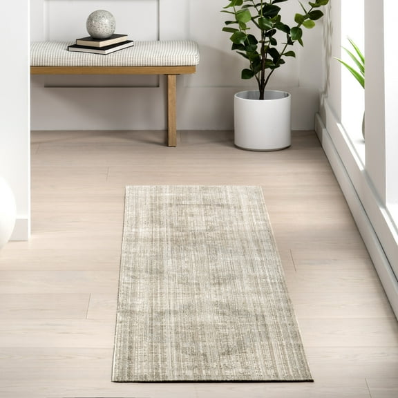 nuLOOM Lotus Vintage Machine Washable Indoor/Outdoor Area Rug, 2' x 8', Runner, Lotus Beige