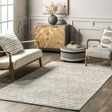 nuLOOM Lucile Moroccan Diamond Wool Area Rug, 5' x 8', Lucile Dark Grey