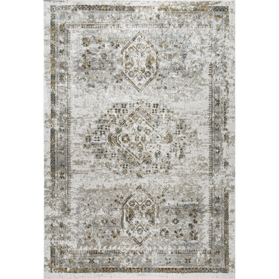 nuLOOM Lucille Faded Vintage Medallion Area Rug, 5' x 8', Beige