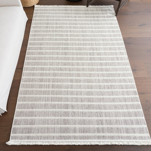 nuLOOM Lucretia Striped Tassels Area Rug, 4' x 6', Lucretia Ivory