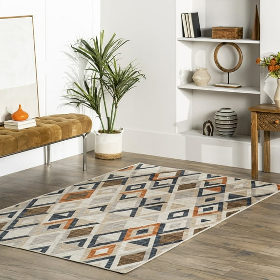 nuLOOM Lula Transitional Vintage Machine Washable Area Rug, 8' x 10', Ivory