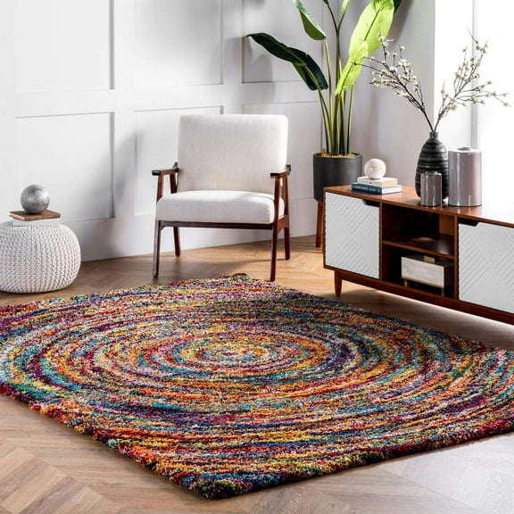 nuLOOM Machine Made Ardelle Swirl Shaggy Area Rug