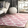 thumbnail image 1 of nuLOOM Faux Sheepskin Shaunna Area Rug, 5' x 5', Square, Shaunna Pink, 1 of 5