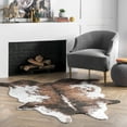 thumbnail image 1 of nuLOOM Halina Faux Cowhide Area Rug, 5' 9" x 7' 7", Shaped, Halina Brown, 1 of 5
