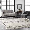 thumbnail image 1 of nuLOOM Mackie Moroccan Tasseled Shag Area Rug, 5' 3" x 7' 7", Mackie Off-white, 1 of 10
