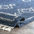 thumbnail image 1 of nuLOOM Mackie Moroccan Tasseled Shag Area Rug, 2' 6" x 6', Runner, Mackie Blue, 1 of 5