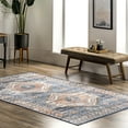 thumbnail image 1 of nuLOOM Mae Tribal Motif Machine Washable Blue 5' x 8' Modern Area Rug, 1 of 4