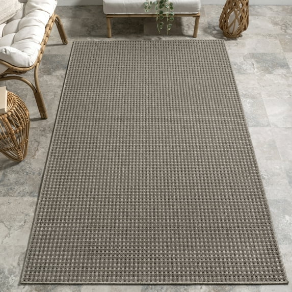 nuLOOM Maeva Geometric Indoor/Outdoor Area Rug, 4' x 6', Light Grey