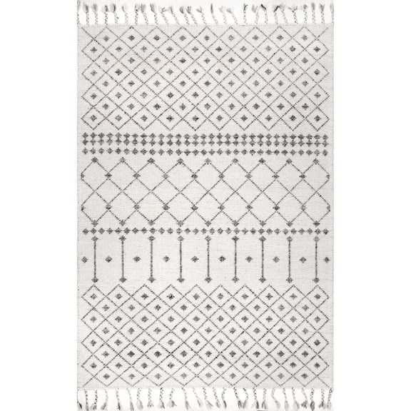 nuLOOM Magister Woolen Modern Trellis Area Rug, 9' x 12', Ivory