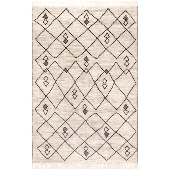 nuLOOM Majesty Moroccan Trellis Area Rug, 6' 7" x 9', Beige
