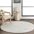 thumbnail image 1 of nuLOOM Makena Modern Geometric High-Low Area Rug, 6', Round, Makena Off-white, 1 of 12