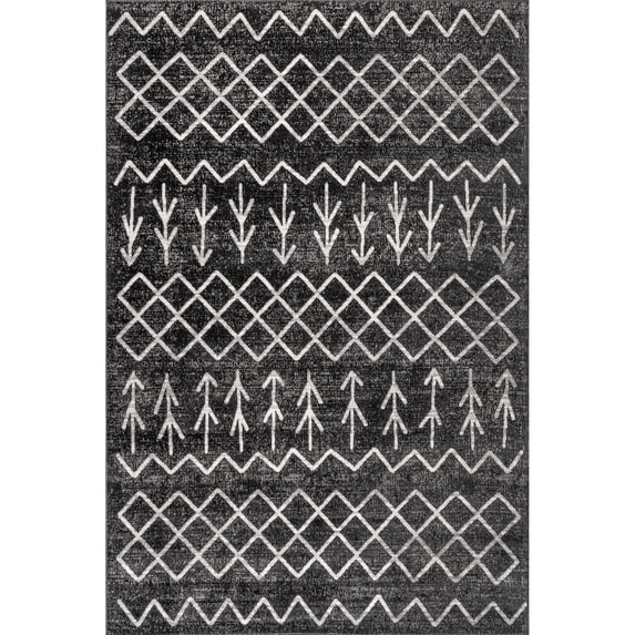 nuLOOM Malia Machine Washable Moroccan Area Rug, 6' 7" x 9', Gray