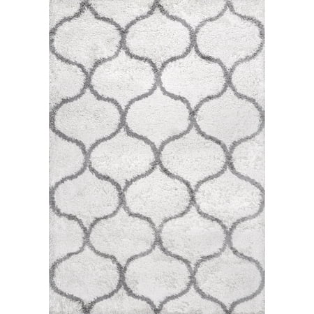 nuLOOM Malika Soft & Cozy Trellis Shag Area Rug, 4' x 6', Beige