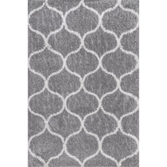 nuLOOM Malika Soft & Cozy Trellis Shag Area Rug, 4' x 6', Grey