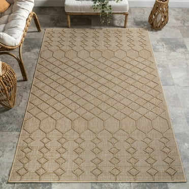 nuLOOM Malina Geometric Indoor/Outdoor Area Rug, 7' 10" x 10', Malina Dark Beige