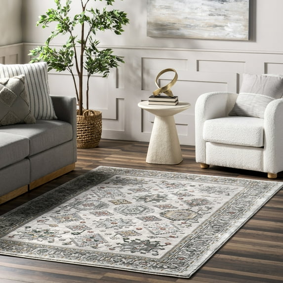 nuLOOM Malinda Traditional Bordered Area Rug, 5' 3" x 8', Malinda Beige