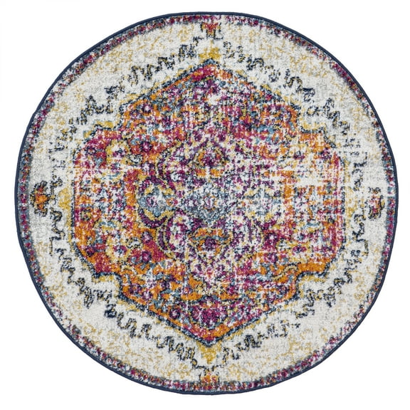 nuLOOM Maranda Vintage Medallion Area Rug, 4', Multi