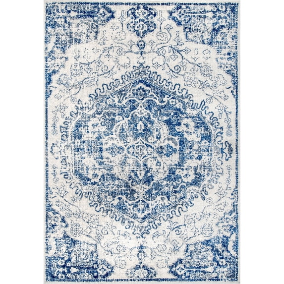 nuLOOM Maranda Vintage Medallion Area Rug, 5' x 7' 5", Blue